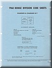 Image: 1968 Dodge Charger & Charger RT Coding Guide pg.1